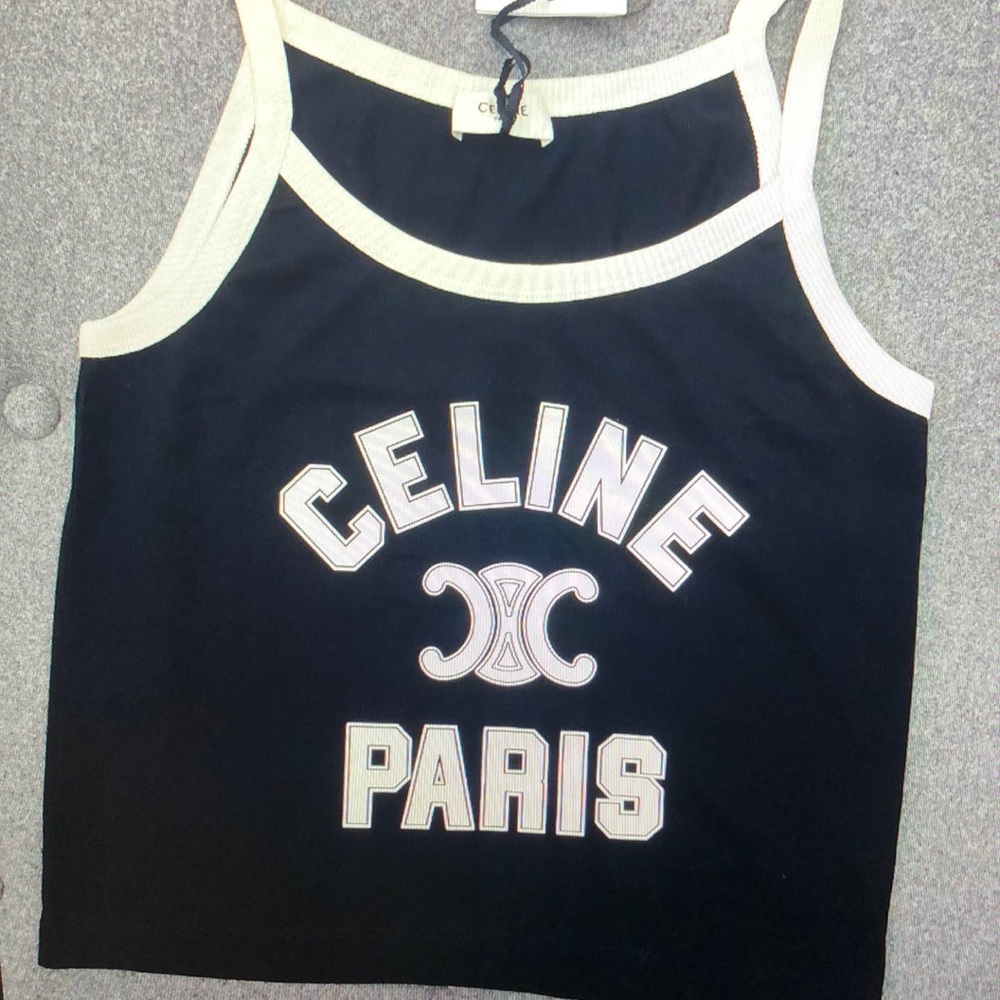 Celine Black Tank top shirt